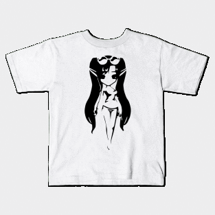 Fairy (beach girl) minimal silhouette white Kids T-Shirt